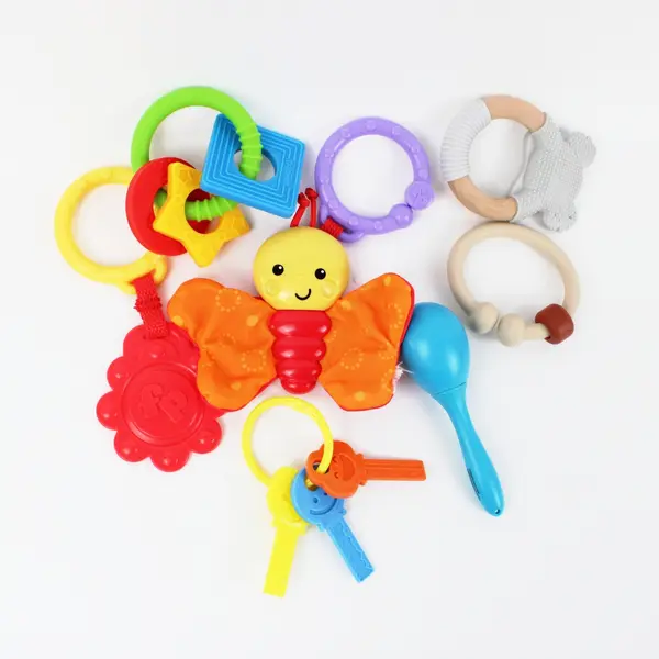 Lot of 8 Baby Rattles Teething Toys Fisher-Price FP Toysmith Mattel Mixed Brands