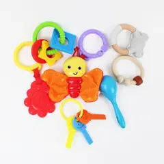 Lot of 8 Baby Rattles Teething Toys Fisher-Price FP Toysmith Mattel Mixed Brands