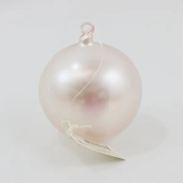 Russ Berrie Opaque & Clear Glass Ball Christmas Ornament W/Angel Inside 3.5" 