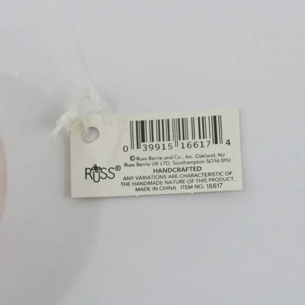 Russ Berrie Opaque & Clear Glass Ball Christmas Ornament W/Angel Inside 3.5" 