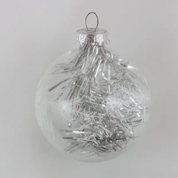 VTG Bronner's Austria 25th Anniversary Tinsel Christmas Glass Ornament 3.75" 