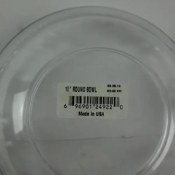 American Maid 10 Inch Round Bowl Clear Plastic Floral Serving Bowl