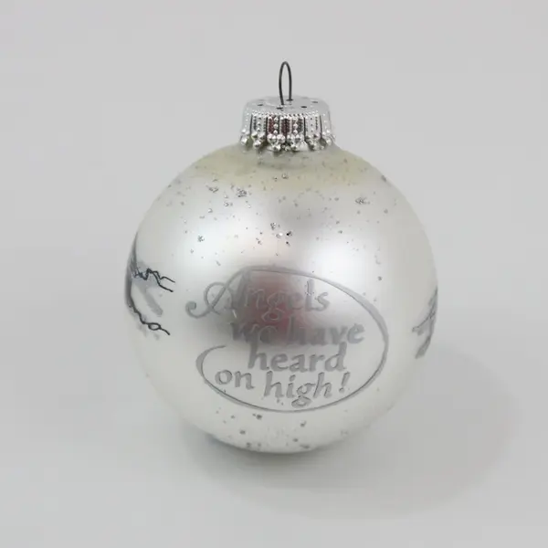 Vintage Glass Ball Christmas Ornament Angels We Have Heard on High & Angel 3"