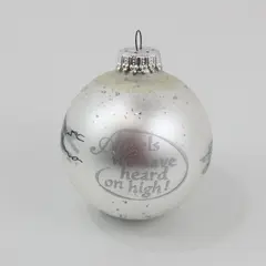 Vintage Glass Ball Christmas Ornament Angels We Have Heard on High & Angel 3"