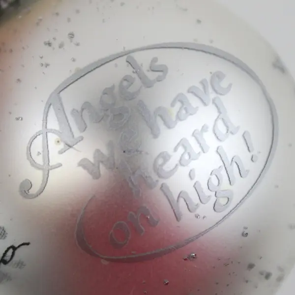 Vintage Glass Ball Christmas Ornament Angels We Have Heard on High & Angel 3"