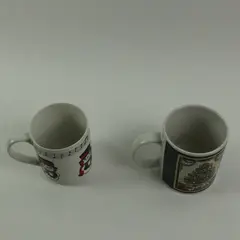 Lot of 2 JCPenney Betty Whiteaker 1999 Ceramic Christmas Mugs Snowman Tree