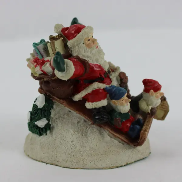 Kurt S. Adler Santa Claus Christmas Figurine with Elves Teddy Bear Tree Decor