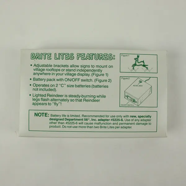 Department 56 Brite Lites Lighted Reindeer Christmas Decoration White Outline