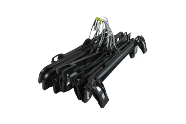 Lot of 10 Retail Pants Hangers Clips Plus Wide Adult Size Black Plastic Metal