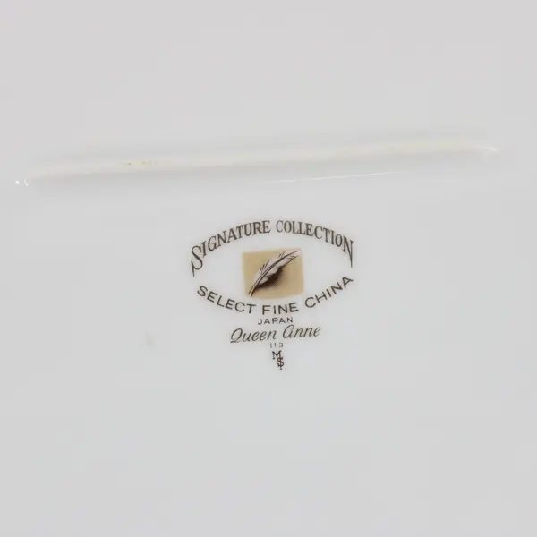 Signature Collection Queen Anne Oval Serving Platter 14.25in Ornate Border