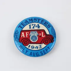 1942 Seattle Teamsters 174 AFL-CIO Union Pinback Calendar Button