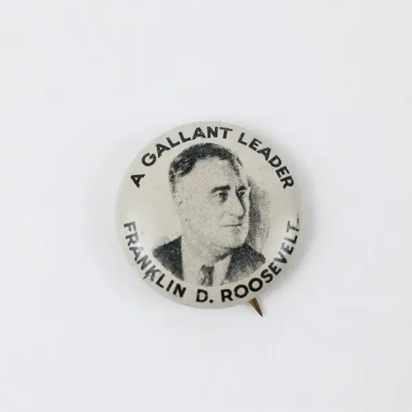 1936 A Gallant Leader FDR Franklin D Roosevelt Campaign Button Pinback