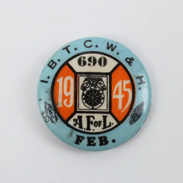 Set of 2 1945 Teamsters IBTCW&H Local 690 Spokane Wash Union Dues Pins Oct Feb