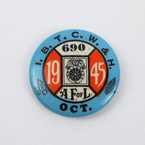 Set of 2 1945 Teamsters IBTCW&H Local 690 Spokane Wash Union Dues Pins Oct Feb