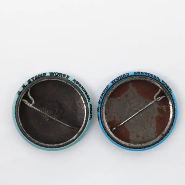 Set of 2 1945 Teamsters IBTCW&H Local 690 Spokane Wash Union Dues Pins Oct Feb