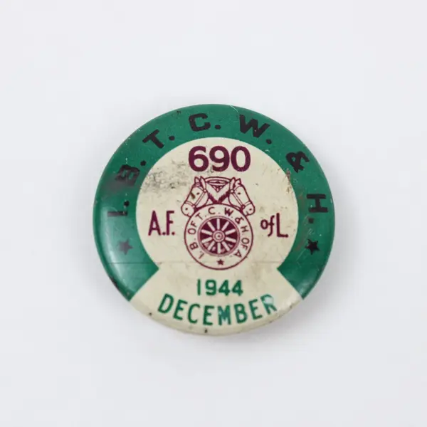 1944 IBTCW&H Local 690 Spokane WA Union Pinback Buttons Pair