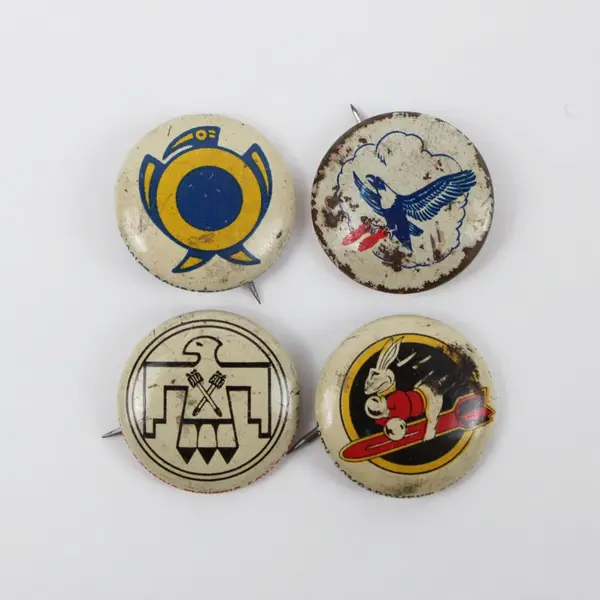 WWII Kellogg's Pep Cereal Squadron Pins Set of 4 1943-44