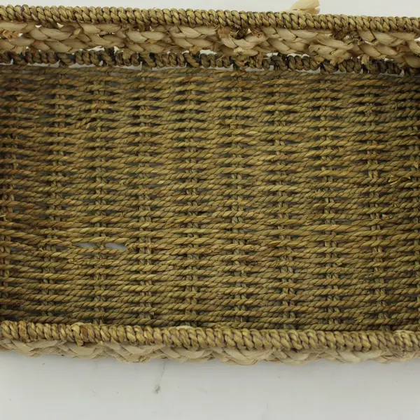 Hand Woven Seagrass Basket Tray Handles 12x7x2.5