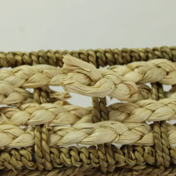Hand Woven Seagrass Basket Tray Handles 12x7x2.5