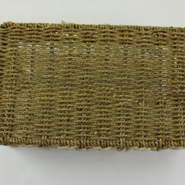 Hand Woven Seagrass Basket Tray Handles 12x7x2.5