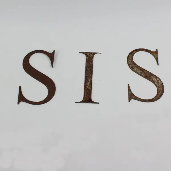 Lot of 7 Rustic Metal Letter Signs 6 Inch Wall Decor M O N I S S S