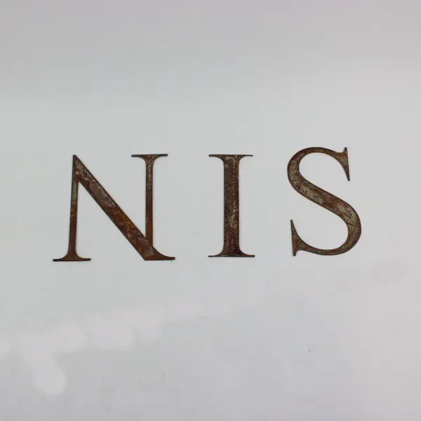 Lot of 7 Rustic Metal Letter Signs 6 Inch Wall Decor M O N I S S S