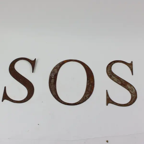 Lot of 7 Rustic Metal Letter Signs 6 Inch Wall Decor M O N I S S S