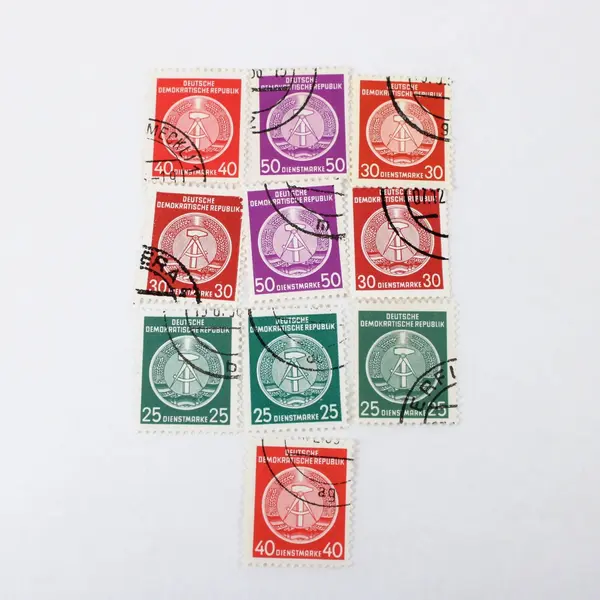 Lot Of 10 DDR 1954 Canceled Postage Stamps 25 30 40 50 Pfennig