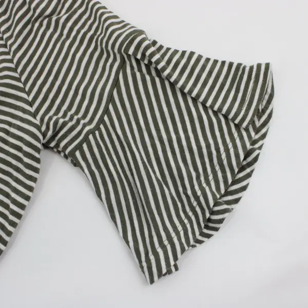 Jones New York Women's Small Olive Green White Striped Top