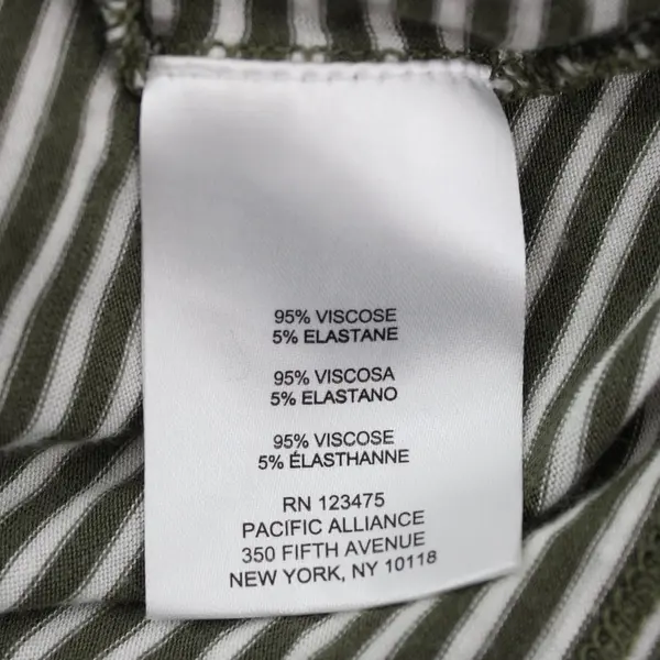 Jones New York Women's Small Olive Green White Striped Top