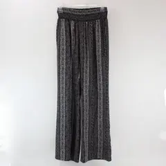 CAbi Women's Small Navy Gray Boho Flared Pull-On Pants