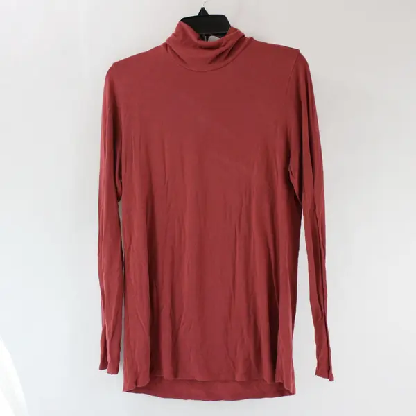 Soft Surroundings 2EV49 Women's Small Rust Orange Mock Neck Top