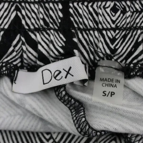 Dex Women's Small Black White Printed Pull-On Pants