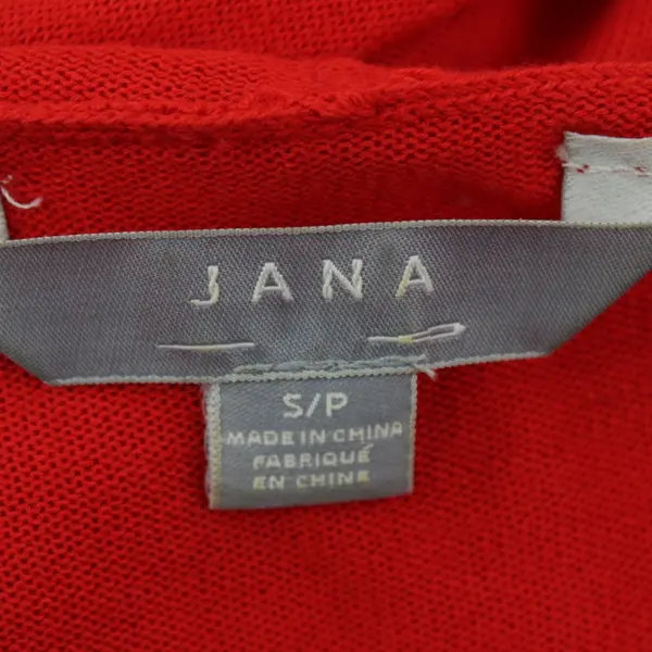 Jana Women's Small Orange Open Front Long Sleeve Cardigan