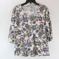 CMC Color Me Cotton Women's Small Boho Floral 3/4 Sleeve Top