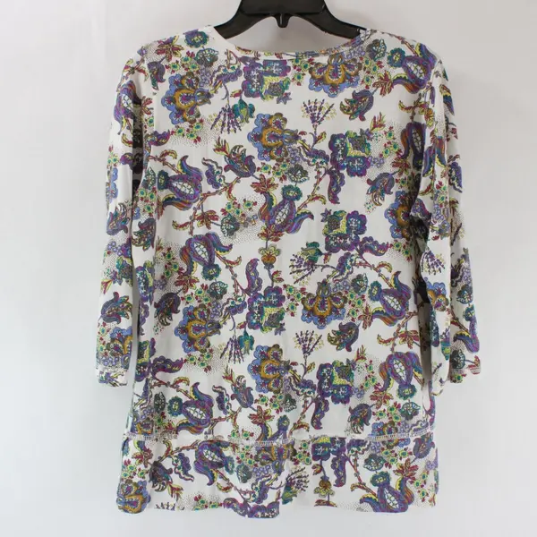 CMC Color Me Cotton Women's Small Boho Floral 3/4 Sleeve Top