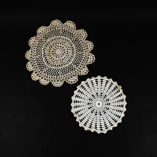 Lot of 7 Handmade Crochet Lace Doilies Cream & Ecru Assorted Openwork