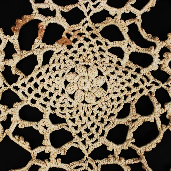 Handmade Crochet Table Runner Doily Cream 36x20"
