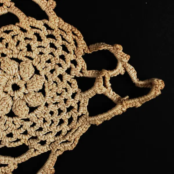 Handmade Crochet Table Runner Doily Cream 36x20"