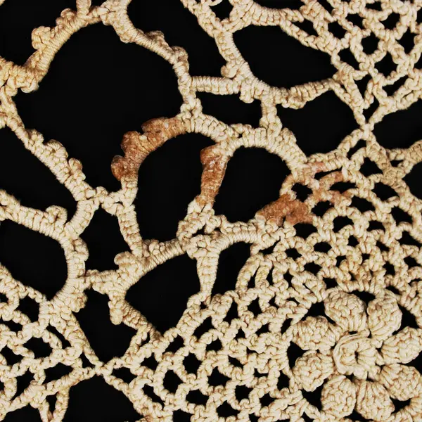 Handmade Crochet Table Runner Doily Cream 36x20"