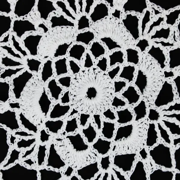 Lot of 3 Handmade Crochet Lace Doilies Off-White Floral 12.5 x 12.5 in