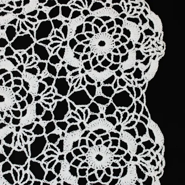 Lot of 3 Handmade Crochet Lace Doilies Off-White Floral 12.5 x 12.5 in
