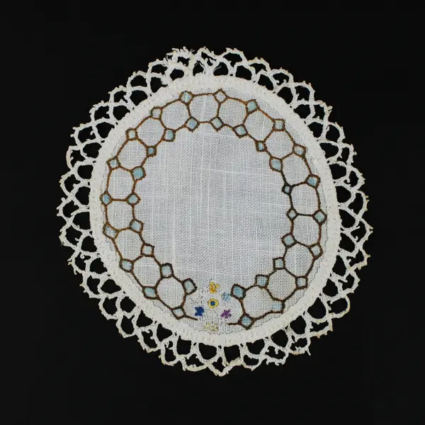Lot of 5 White Round Lace Crochet Embroidered Doilies 5-7 Inch Mixed Styles