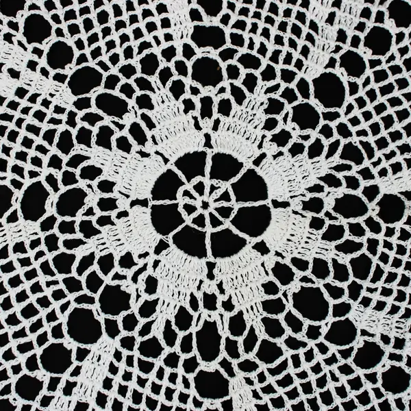 Handmade White 15 in Round Crochet Doily Lace Table Centerpiece
