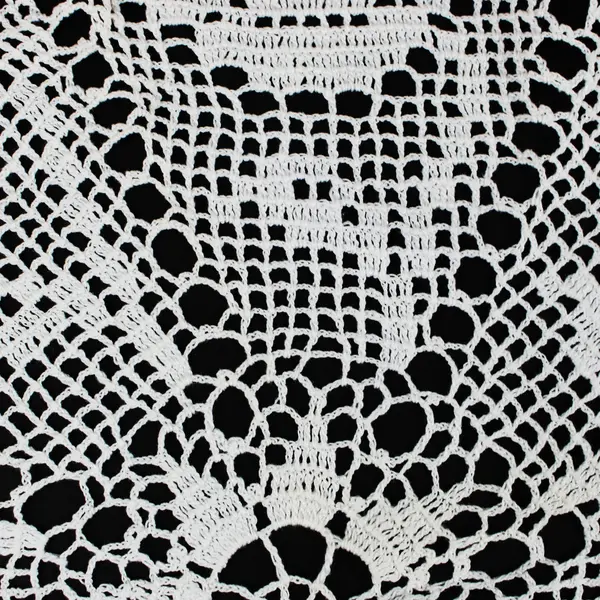 Handmade White 15 in Round Crochet Doily Lace Table Centerpiece