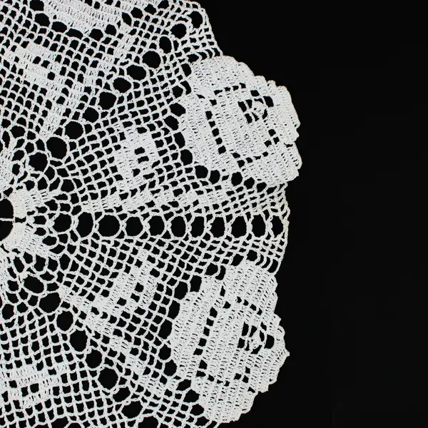 Handmade White 15 in Round Crochet Doily Lace Table Centerpiece