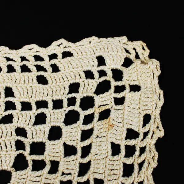 Handmade Crochet White Lace Square Table Doily 16.5 x 16.5 Inches
