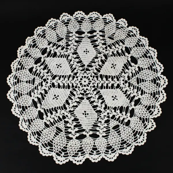 Crochet Lace Round Table Doily Cream Handmade Centerpiece
