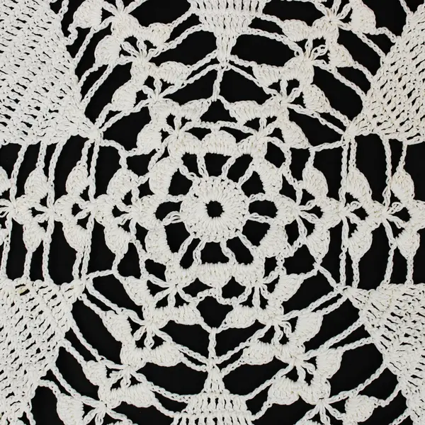 Crochet Lace Round Table Doily Cream Handmade Centerpiece