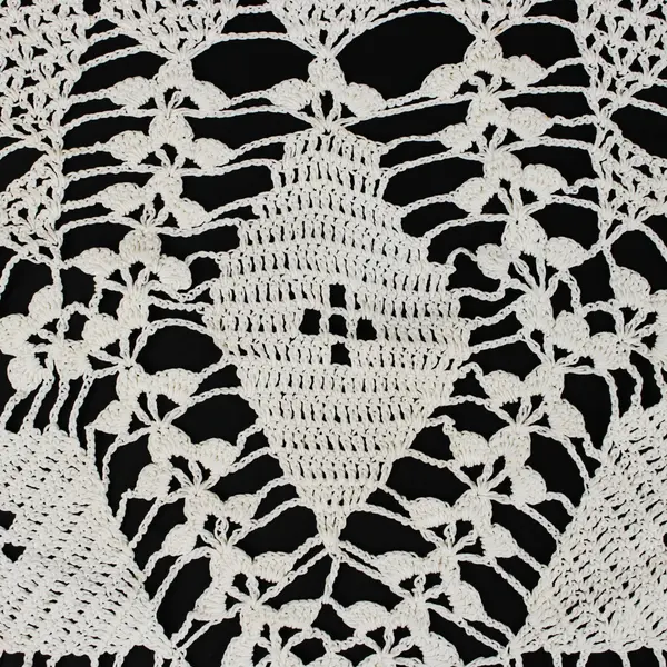 Crochet Lace Round Table Doily Cream Handmade Centerpiece